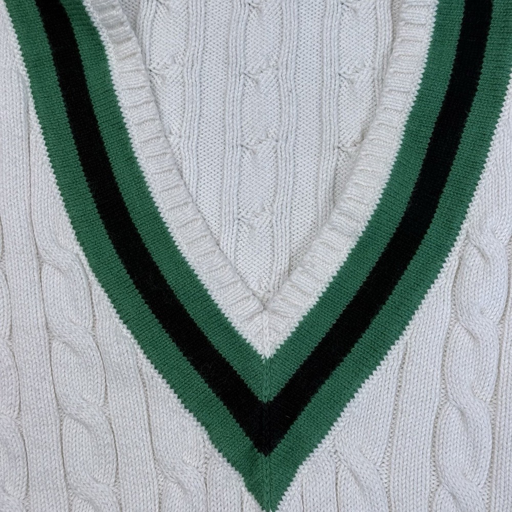 Lauren Ralph Lauren Cable Knit V Neck Sweater Womens M - Picture 7 of 11